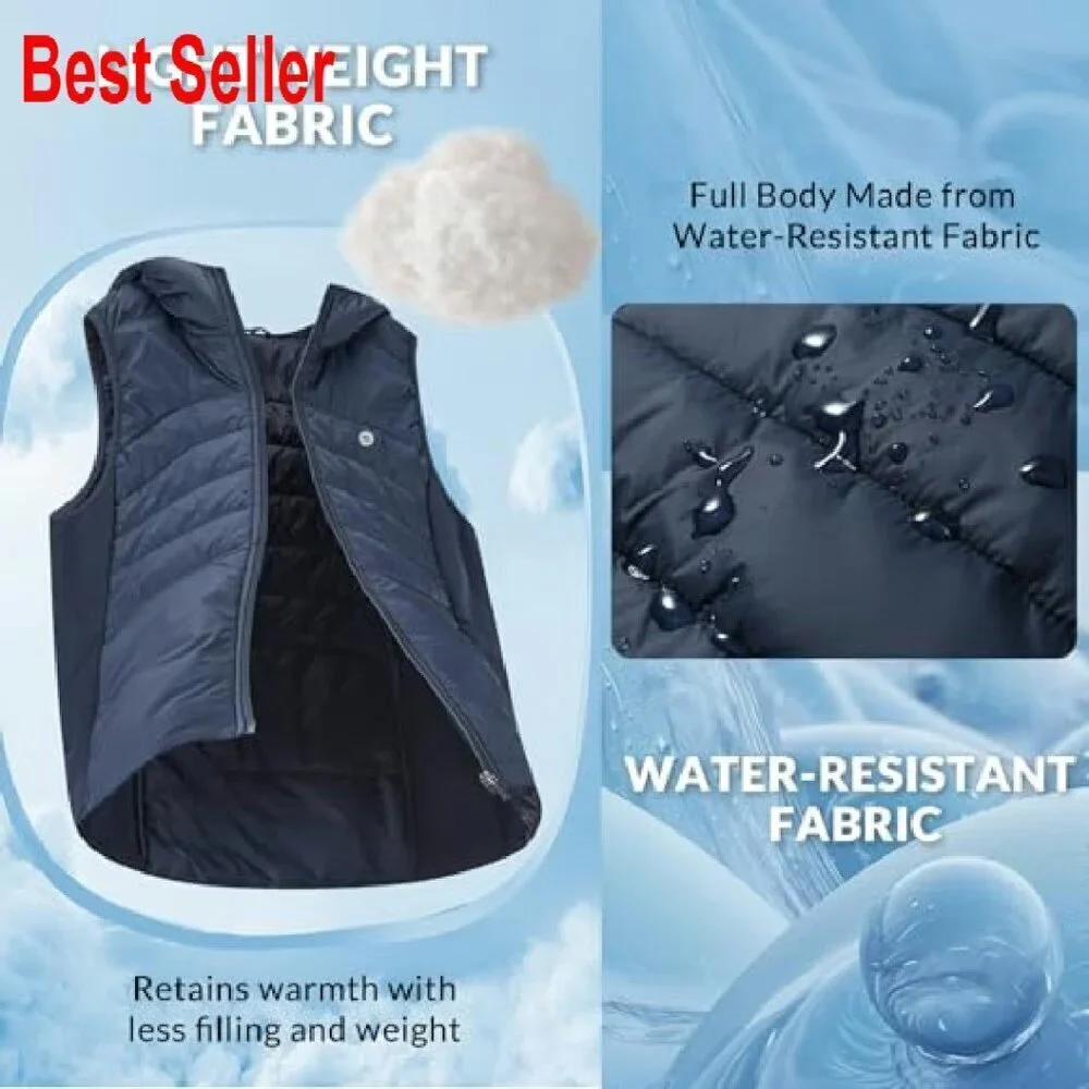 Slim Fit Puffer Vest Hooded Lightweight Fleece Sleeveless Jacket Chic Minimal